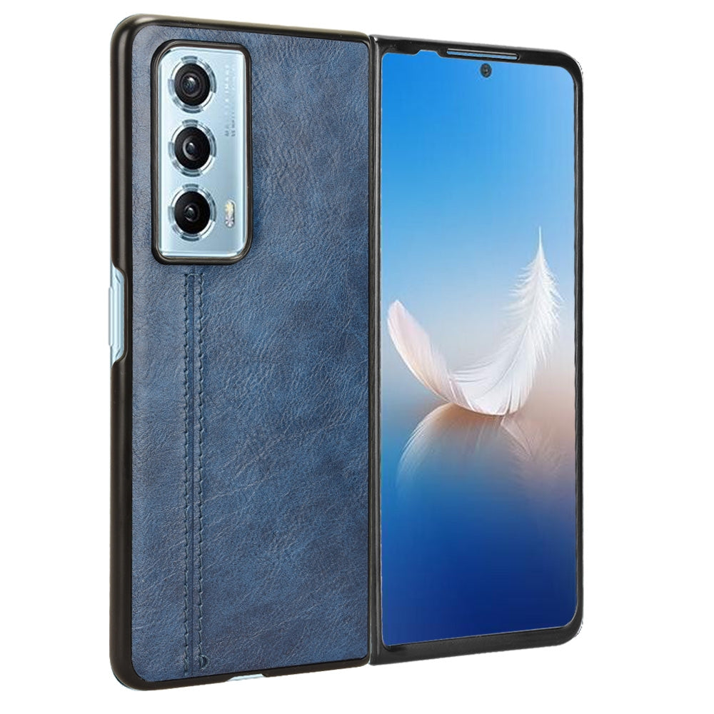 Honor Magic Vs2 Cow Pattern Sewing Back Cover Phone Case - Premium PU Leather Texture PC + TPU Shockproof Protective Case, Scratch Resistant Slim Lightweight Anti-Fingerprint Full Coverage Mobile Cover