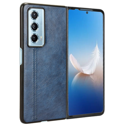 Honor Magic Vs2 Cow Pattern Sewing Back Cover Phone Case - Premium PU Leather Texture PC + TPU Shockproof Protective Case, Scratch Resistant Slim Lightweight Anti-Fingerprint Full Coverage Mobile Cover