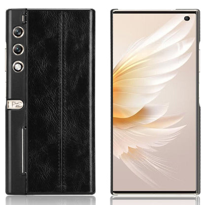 Honor V Purse Cow Pattern Sewing Back Cover Phone Case - Premium PU Leather Texture PC + TPU Shockproof Protective Case, Scratch Resistant Slim Lightweight Anti-Fingerprint Full Coverage Mobile Cover