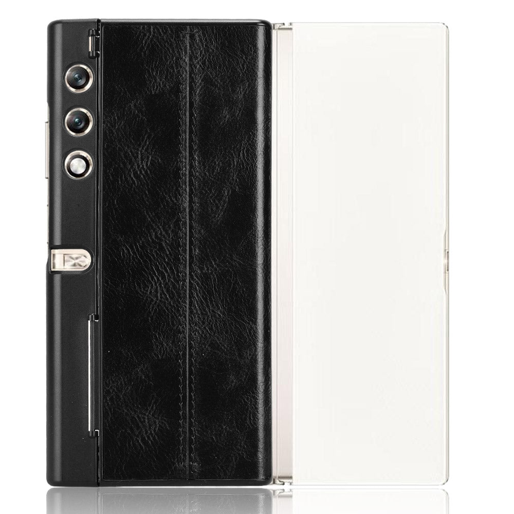 Honor V Purse Cow Pattern Sewing Back Cover Phone Case - Premium PU Leather Texture PC + TPU Shockproof Protective Case, Scratch Resistant Slim Lightweight Anti-Fingerprint Full Coverage Mobile Cover