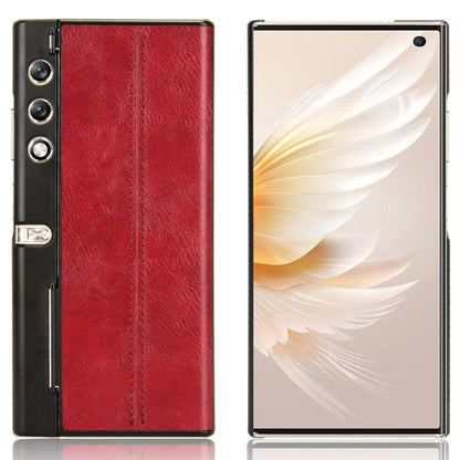 Honor V Purse Cow Pattern Sewing Back Cover Phone Case - Premium PU Leather Texture PC + TPU Shockproof Protective Case, Scratch Resistant Slim Lightweight Anti-Fingerprint Full Coverage Mobile Cover
