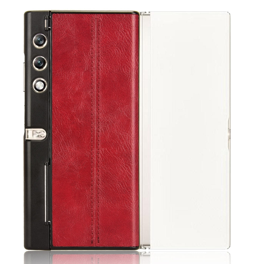 Honor V Purse Cow Pattern Sewing Back Cover Phone Case - Premium PU Leather Texture PC + TPU Shockproof Protective Case, Scratch Resistant Slim Lightweight Anti-Fingerprint Full Coverage Mobile Cover