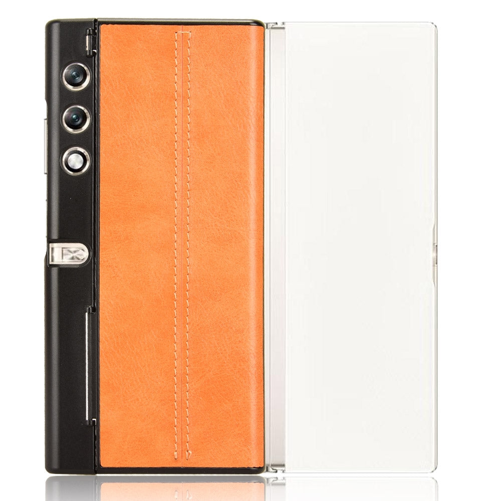 Honor V Purse Cow Pattern Sewing Back Cover Phone Case - Premium PU Leather Texture PC + TPU Shockproof Protective Case, Scratch Resistant Slim Lightweight Anti-Fingerprint Full Coverage Mobile Cover