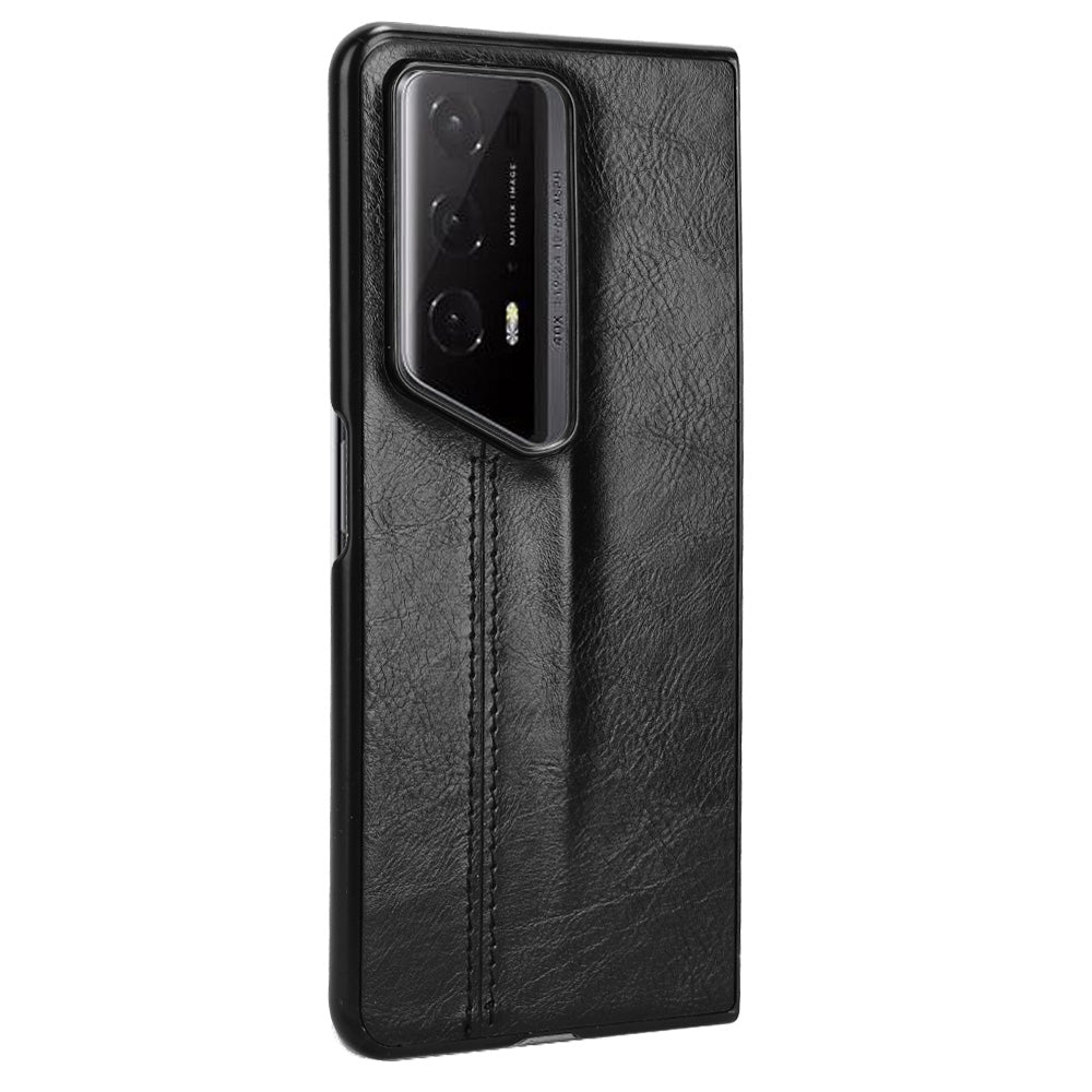 Honor Magic V2 RSR Porsche Design Cow Pattern Sewing Back Cover Phone Case - Premium PU Leather Texture PC + TPU Shockproof Protective Case, Scratch Resistant Slim Lightweight Anti-Fingerprint Full Coverage Mobile Cover