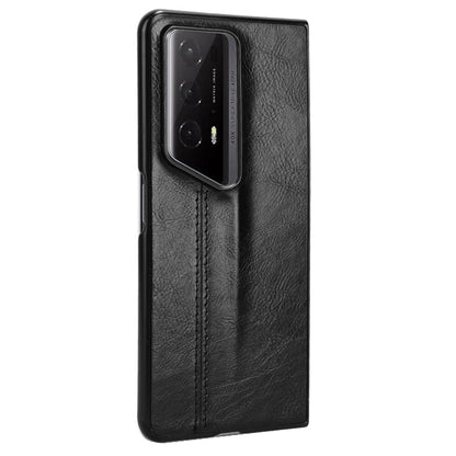 Honor Magic V2 RSR Porsche Design Cow Pattern Sewing Back Cover Phone Case - Premium PU Leather Texture PC + TPU Shockproof Protective Case, Scratch Resistant Slim Lightweight Anti-Fingerprint Full Coverage Mobile Cover