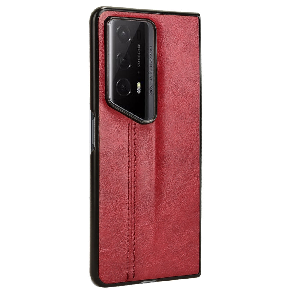 Honor Magic V2 RSR Porsche Design Cow Pattern Sewing Back Cover Phone Case - Premium PU Leather Texture PC + TPU Shockproof Protective Case, Scratch Resistant Slim Lightweight Anti-Fingerprint Full Coverage Mobile Cover