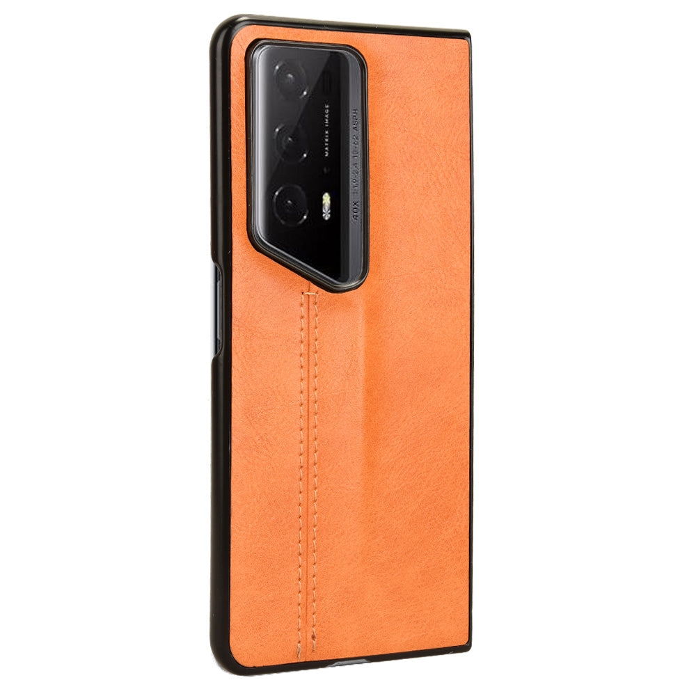 Honor Magic V2 RSR Porsche Design Cow Pattern Sewing Back Cover Phone Case - Premium PU Leather Texture PC + TPU Shockproof Protective Case, Scratch Resistant Slim Lightweight Anti-Fingerprint Full Coverage Mobile Cover