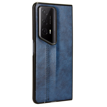 Honor Magic V2 RSR Porsche Design Cow Pattern Sewing Back Cover Phone Case - Premium PU Leather Texture PC + TPU Shockproof Protective Case, Scratch Resistant Slim Lightweight Anti-Fingerprint Full Coverage Mobile Cover