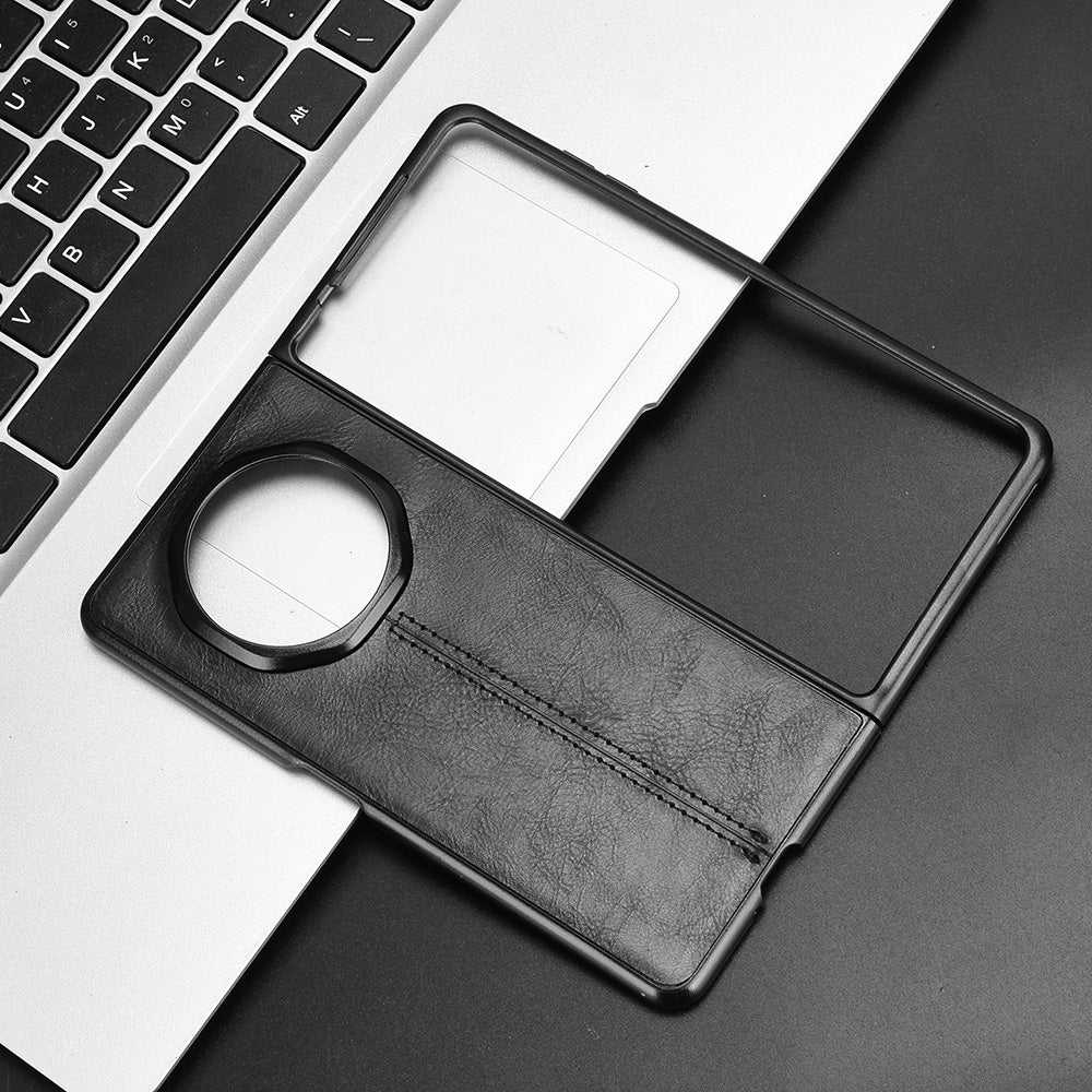 Honor Magic V3 Cow Pattern Sewing Back Cover Phone Case - Premium PU Leather Texture PC + TPU Shockproof Protective Case, Scratch Resistant Slim Lightweight Anti-Fingerprint Full Coverage Mobile Cover
