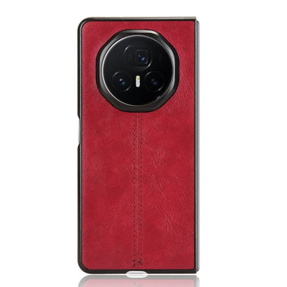 Honor Magic V3 Cow Pattern Sewing Back Cover Phone Case - Premium PU Leather Texture PC + TPU Shockproof Protective Case, Scratch Resistant Slim Lightweight Anti-Fingerprint Full Coverage Mobile Cover