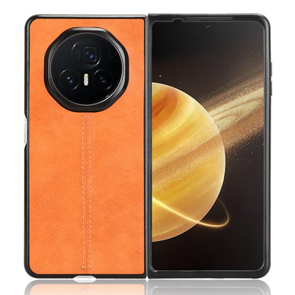 Honor Magic V3 Cow Pattern Sewing Back Cover Phone Case - Premium PU Leather Texture PC + TPU Shockproof Protective Case, Scratch Resistant Slim Lightweight Anti-Fingerprint Full Coverage Mobile Cover