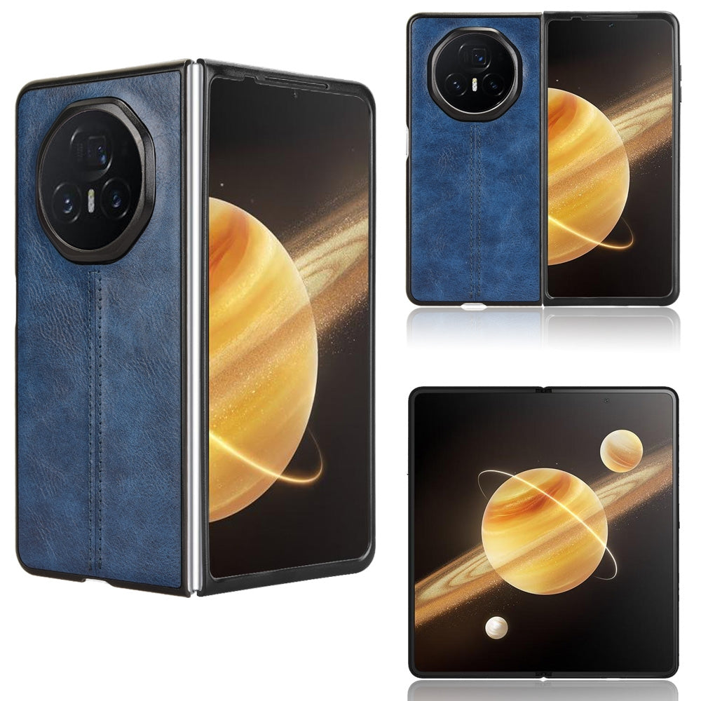 Honor Magic V3 Cow Pattern Sewing Back Cover Phone Case - Premium PU Leather Texture PC + TPU Shockproof Protective Case, Scratch Resistant Slim Lightweight Anti-Fingerprint Full Coverage Mobile Cover