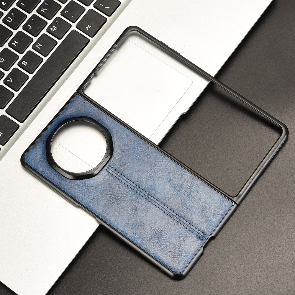 Honor Magic V3 Cow Pattern Sewing Back Cover Phone Case - Premium PU Leather Texture PC + TPU Shockproof Protective Case, Scratch Resistant Slim Lightweight Anti-Fingerprint Full Coverage Mobile Cover
