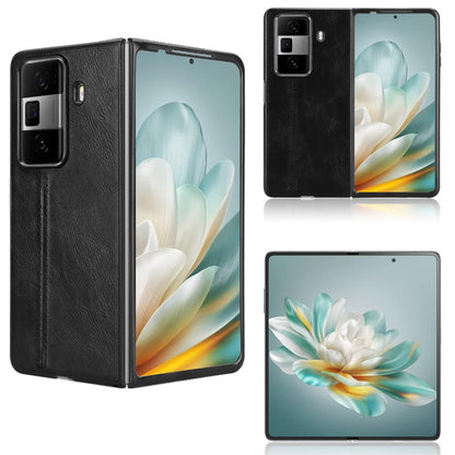 Honor Magic Vs3 Cow Pattern Sewing Back Cover Phone Case - Premium PU Leather Texture PC + TPU Shockproof Protective Case, Scratch Resistant Slim Lightweight Anti-Fingerprint Full Coverage Mobile Cover