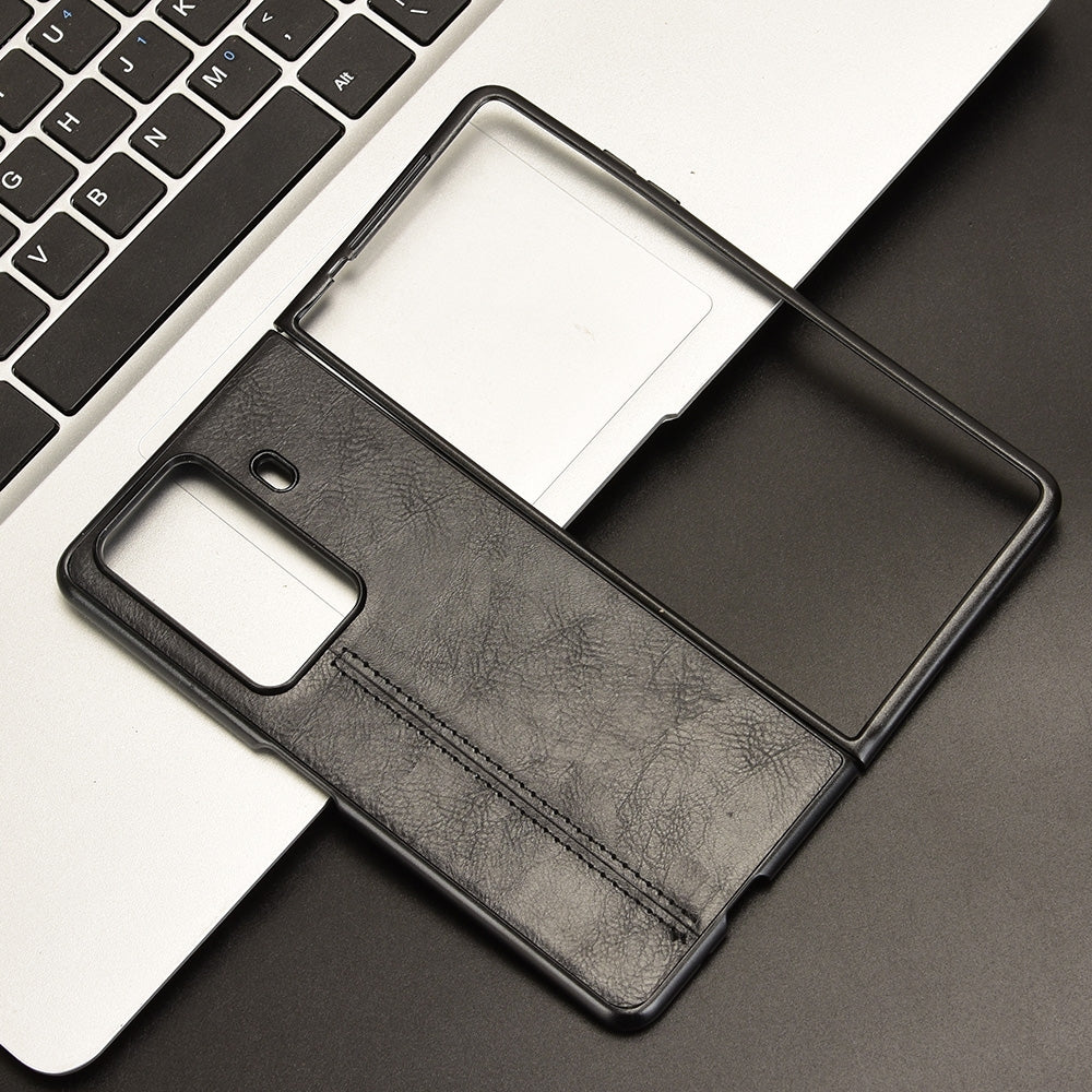 Honor Magic Vs3 Cow Pattern Sewing Back Cover Phone Case - Premium PU Leather Texture PC + TPU Shockproof Protective Case, Scratch Resistant Slim Lightweight Anti-Fingerprint Full Coverage Mobile Cover
