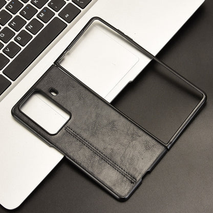 Honor Magic Vs3 Cow Pattern Sewing Back Cover Phone Case - Premium PU Leather Texture PC + TPU Shockproof Protective Case, Scratch Resistant Slim Lightweight Anti-Fingerprint Full Coverage Mobile Cover