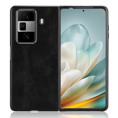 Honor Magic Vs3 Cow Pattern Sewing Back Cover Phone Case - Premium PU Leather Texture PC + TPU Shockproof Protective Case, Scratch Resistant Slim Lightweight Anti-Fingerprint Full Coverage Mobile Cover