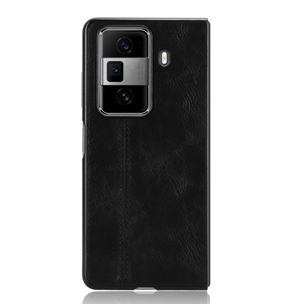Honor Magic Vs3 Cow Pattern Sewing Back Cover Phone Case - Premium PU Leather Texture PC + TPU Shockproof Protective Case, Scratch Resistant Slim Lightweight Anti-Fingerprint Full Coverage Mobile Cover