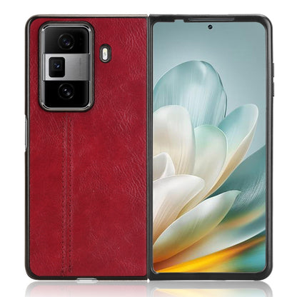 Honor Magic Vs3 Cow Pattern Sewing Back Cover Phone Case - Premium PU Leather Texture PC + TPU Shockproof Protective Case, Scratch Resistant Slim Lightweight Anti-Fingerprint Full Coverage Mobile Cover