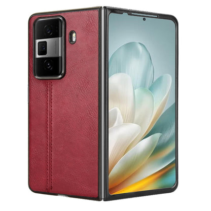 Honor Magic Vs3 Cow Pattern Sewing Back Cover Phone Case - Premium PU Leather Texture PC + TPU Shockproof Protective Case, Scratch Resistant Slim Lightweight Anti-Fingerprint Full Coverage Mobile Cover