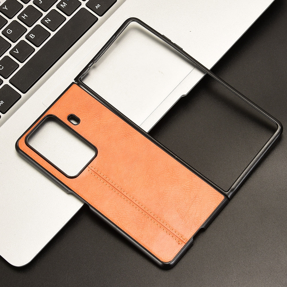 Honor Magic Vs3 Cow Pattern Sewing Back Cover Phone Case - Premium PU Leather Texture PC + TPU Shockproof Protective Case, Scratch Resistant Slim Lightweight Anti-Fingerprint Full Coverage Mobile Cover