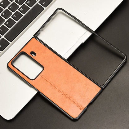 Honor Magic Vs3 Cow Pattern Sewing Back Cover Phone Case - Premium PU Leather Texture PC + TPU Shockproof Protective Case, Scratch Resistant Slim Lightweight Anti-Fingerprint Full Coverage Mobile Cover