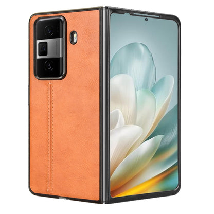 Honor Magic Vs3 Cow Pattern Sewing Back Cover Phone Case - Premium PU Leather Texture PC + TPU Shockproof Protective Case, Scratch Resistant Slim Lightweight Anti-Fingerprint Full Coverage Mobile Cover