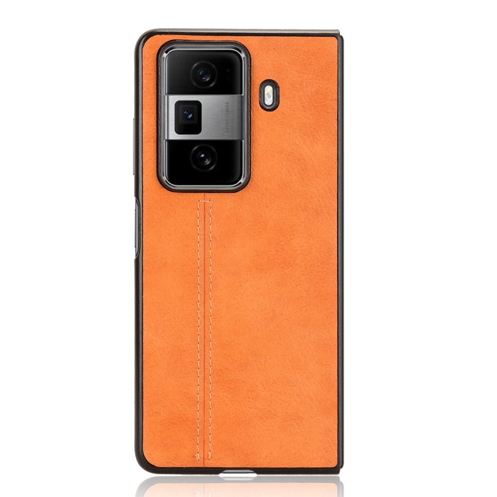 Honor Magic Vs3 Cow Pattern Sewing Back Cover Phone Case - Premium PU Leather Texture PC + TPU Shockproof Protective Case, Scratch Resistant Slim Lightweight Anti-Fingerprint Full Coverage Mobile Cover