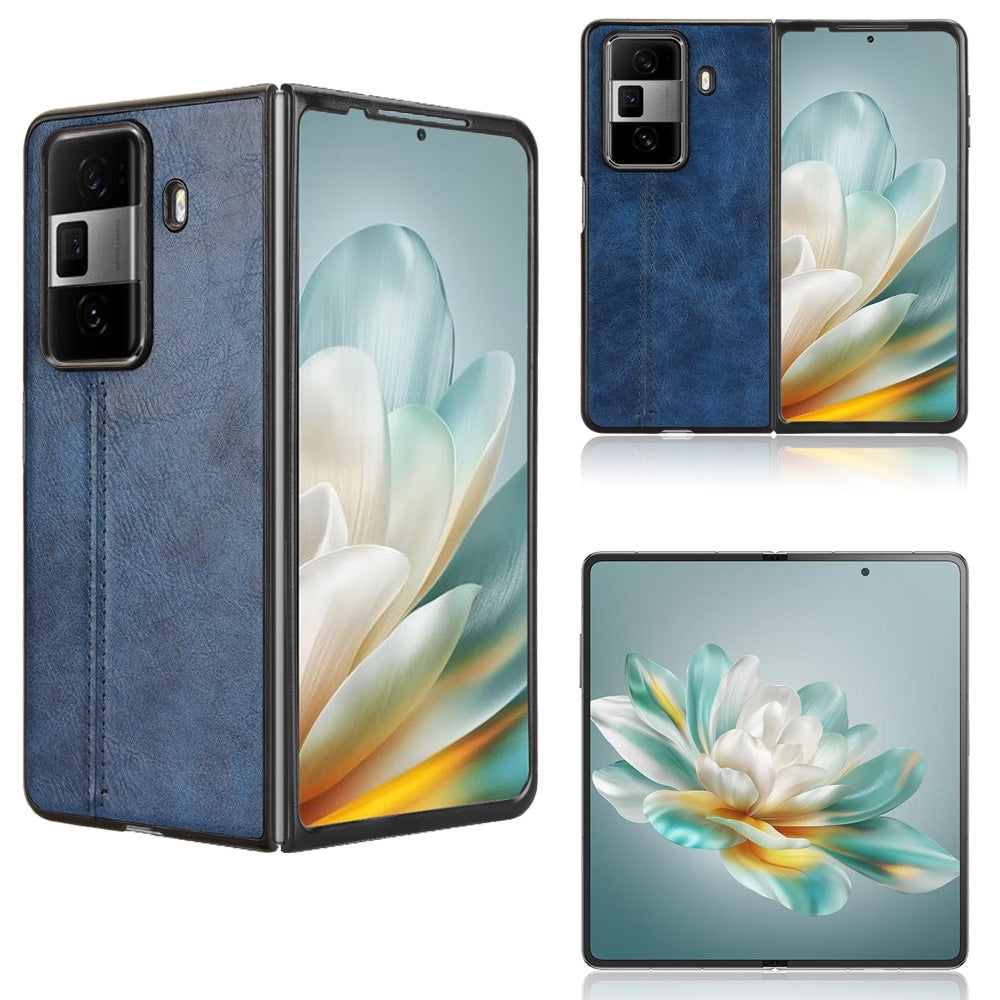 Honor Magic Vs3 Cow Pattern Sewing Back Cover Phone Case - Premium PU Leather Texture PC + TPU Shockproof Protective Case, Scratch Resistant Slim Lightweight Anti-Fingerprint Full Coverage Mobile Cover
