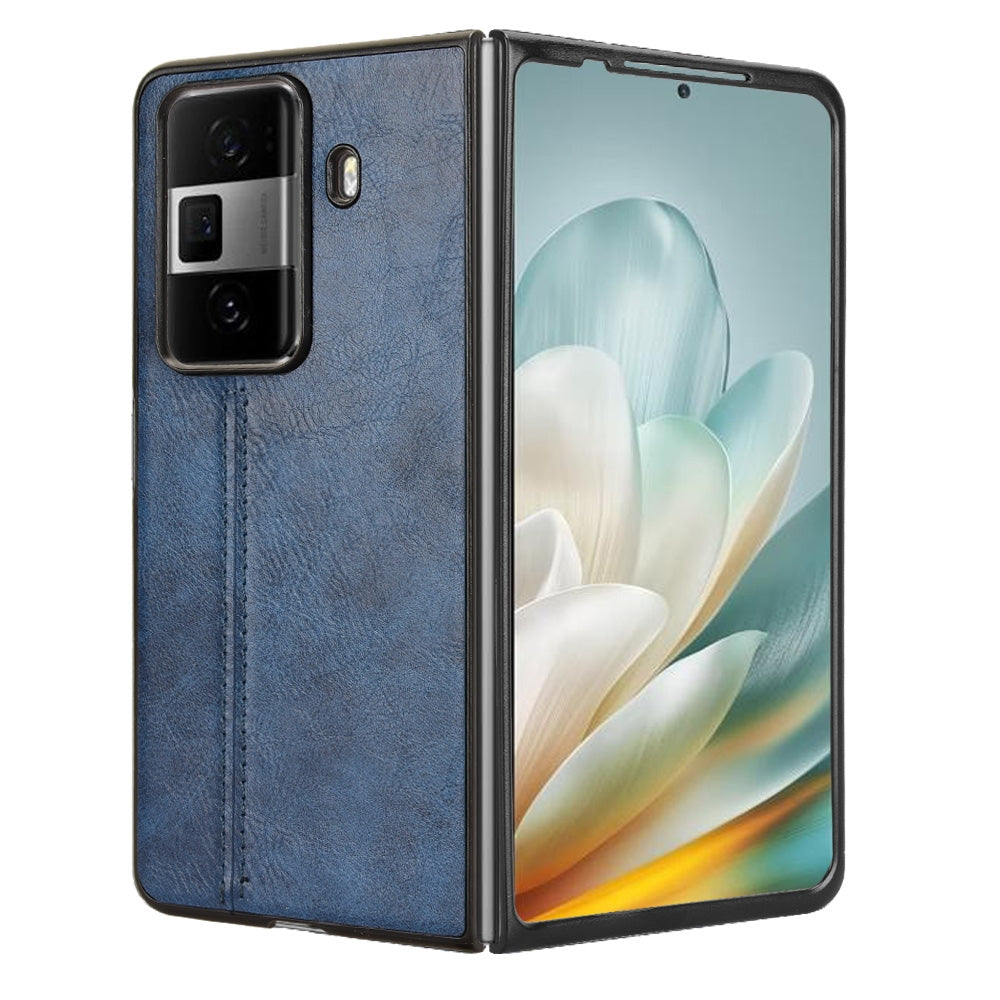 Honor Magic Vs3 Cow Pattern Sewing Back Cover Phone Case - Premium PU Leather Texture PC + TPU Shockproof Protective Case, Scratch Resistant Slim Lightweight Anti-Fingerprint Full Coverage Mobile Cover