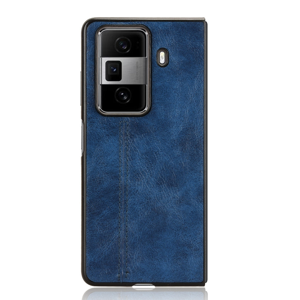 Honor Magic Vs3 Cow Pattern Sewing Back Cover Phone Case - Premium PU Leather Texture PC + TPU Shockproof Protective Case, Scratch Resistant Slim Lightweight Anti-Fingerprint Full Coverage Mobile Cover