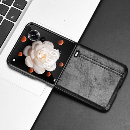 Honor Magic V Flip Cow Pattern Sewing Back Cover Phone Case - Premium PU Leather Texture PC + TPU Shockproof Protective Case, Scratch Resistant Slim Lightweight Anti-Fingerprint Full Coverage Mobile Cover