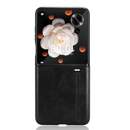Honor Magic V Flip Cow Pattern Sewing Back Cover Phone Case - Premium PU Leather Texture PC + TPU Shockproof Protective Case, Scratch Resistant Slim Lightweight Anti-Fingerprint Full Coverage Mobile Cover