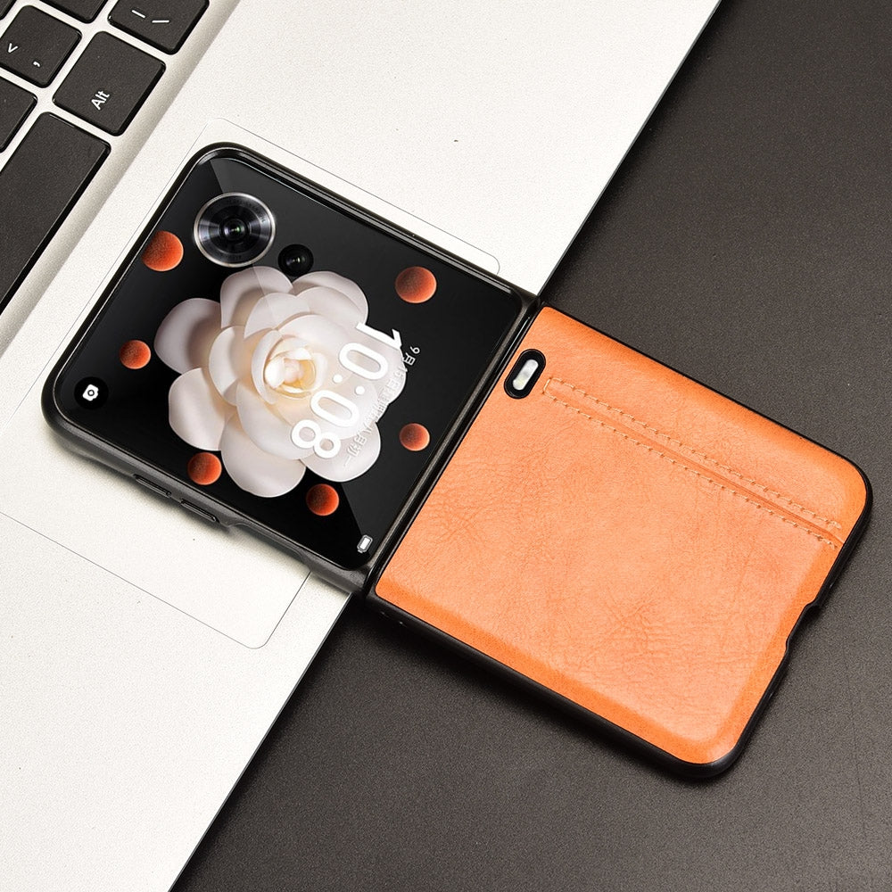 Honor Magic V Flip Cow Pattern Sewing Back Cover Phone Case - Premium PU Leather Texture PC + TPU Shockproof Protective Case, Scratch Resistant Slim Lightweight Anti-Fingerprint Full Coverage Mobile Cover