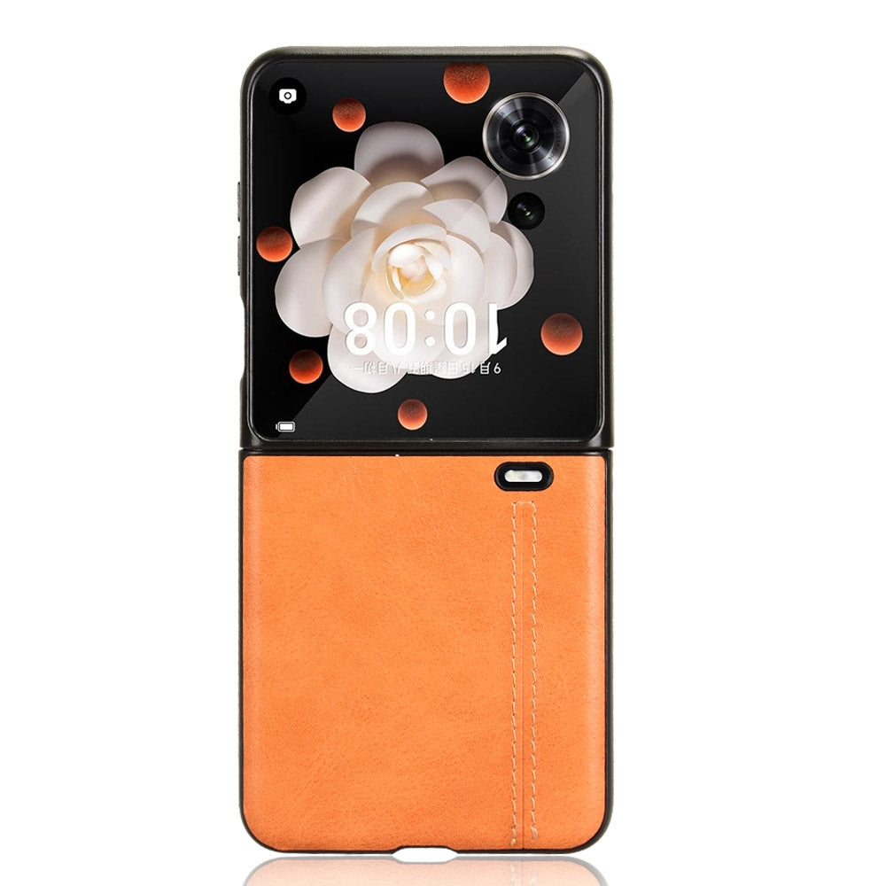 Honor Magic V Flip Cow Pattern Sewing Back Cover Phone Case - Premium PU Leather Texture PC + TPU Shockproof Protective Case, Scratch Resistant Slim Lightweight Anti-Fingerprint Full Coverage Mobile Cover