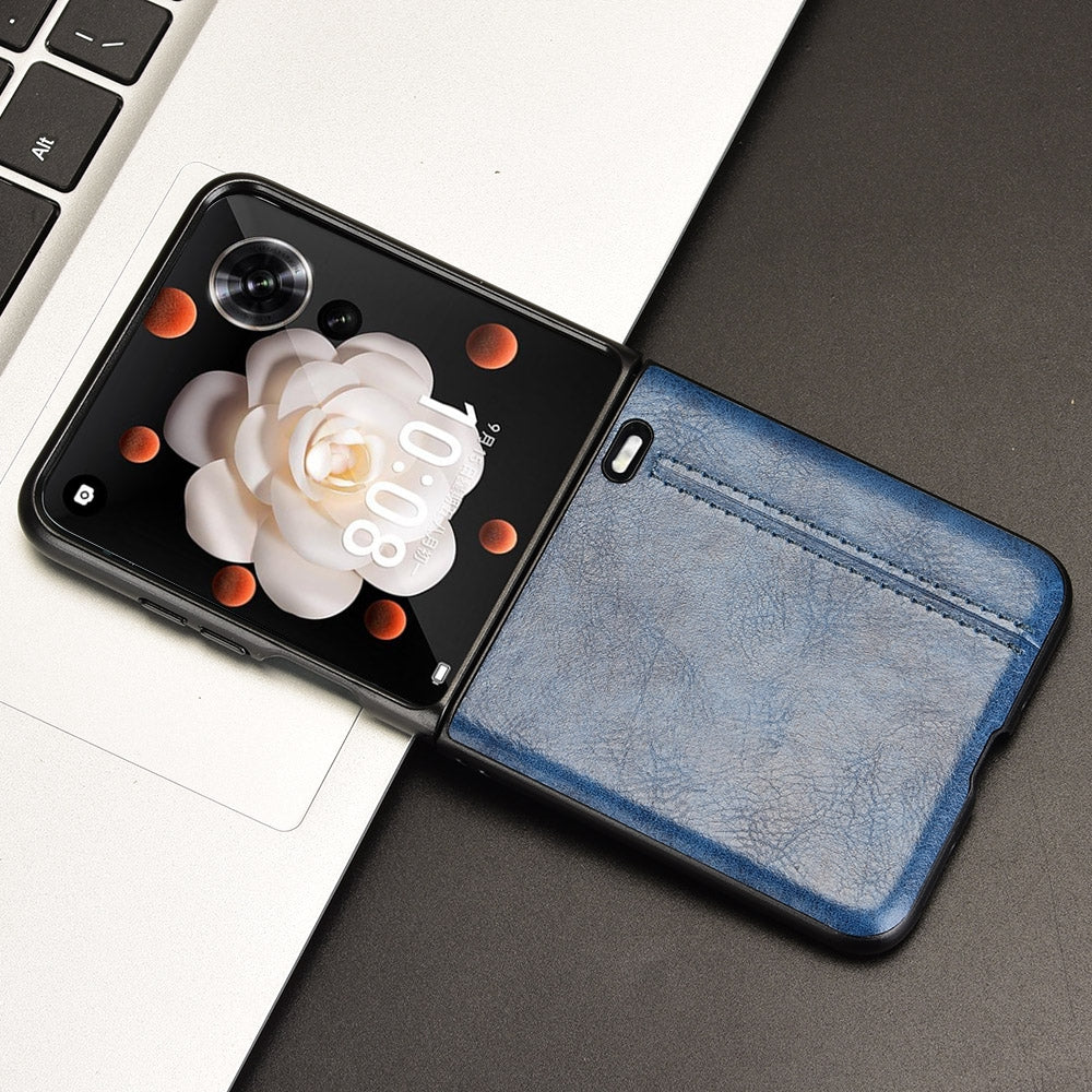 Honor Magic V Flip Cow Pattern Sewing Back Cover Phone Case - Premium PU Leather Texture PC + TPU Shockproof Protective Case, Scratch Resistant Slim Lightweight Anti-Fingerprint Full Coverage Mobile Cover