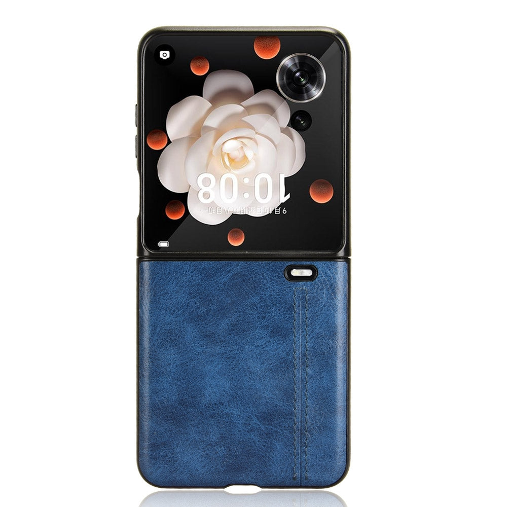 Honor Magic V Flip Cow Pattern Sewing Back Cover Phone Case - Premium PU Leather Texture PC + TPU Shockproof Protective Case, Scratch Resistant Slim Lightweight Anti-Fingerprint Full Coverage Mobile Cover