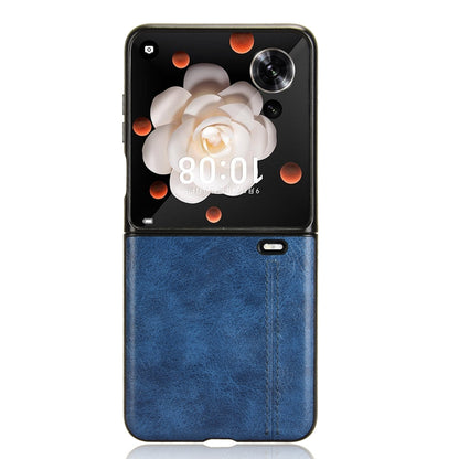 Honor Magic V Flip Cow Pattern Sewing Back Cover Phone Case - Premium PU Leather Texture PC + TPU Shockproof Protective Case, Scratch Resistant Slim Lightweight Anti-Fingerprint Full Coverage Mobile Cover