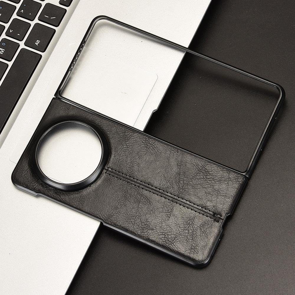 Honor Magic V5 Cow Pattern Sewing Back Cover Phone Case - Premium PU Leather Texture PC + TPU Shockproof Protective Case, Scratch Resistant Slim Lightweight Anti-Fingerprint Full Coverage Mobile Cover