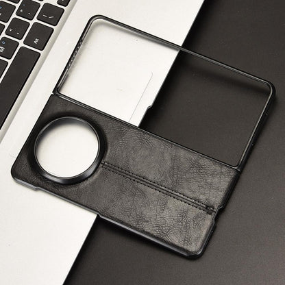 Honor Magic V5 Cow Pattern Sewing Back Cover Phone Case - Premium PU Leather Texture PC + TPU Shockproof Protective Case, Scratch Resistant Slim Lightweight Anti-Fingerprint Full Coverage Mobile Cover