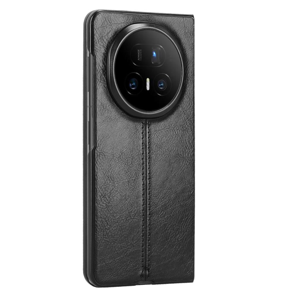 Honor Magic V5 Cow Pattern Sewing Back Cover Phone Case - Premium PU Leather Texture PC + TPU Shockproof Protective Case, Scratch Resistant Slim Lightweight Anti-Fingerprint Full Coverage Mobile Cover