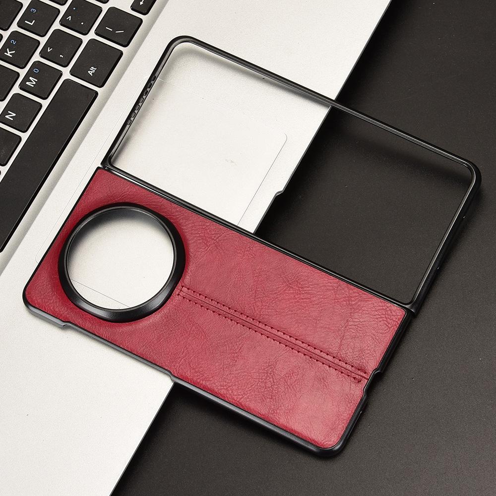 Honor Magic V5 Cow Pattern Sewing Back Cover Phone Case - Premium PU Leather Texture PC + TPU Shockproof Protective Case, Scratch Resistant Slim Lightweight Anti-Fingerprint Full Coverage Mobile Cover