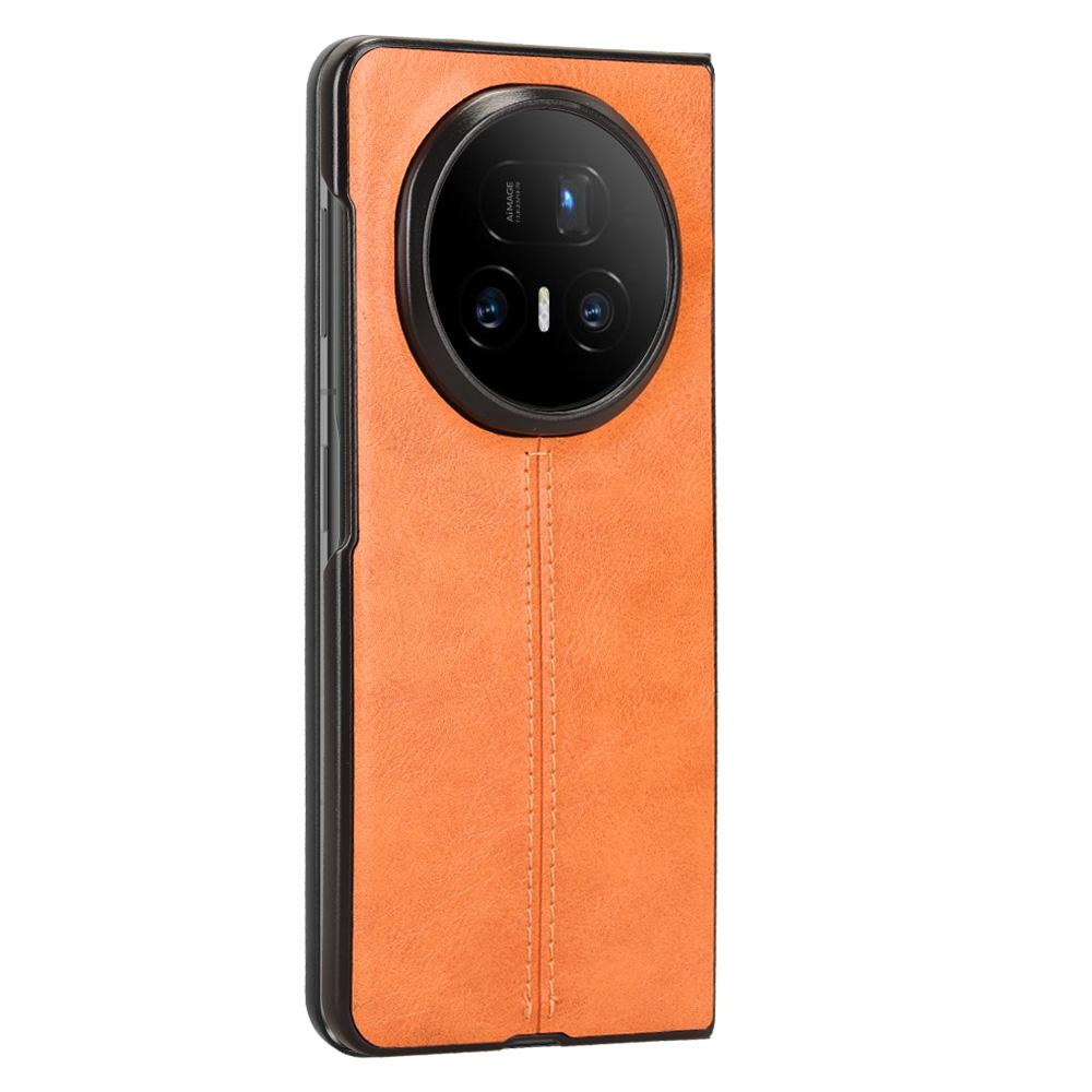 Honor Magic V5 Cow Pattern Sewing Back Cover Phone Case - Premium PU Leather Texture PC + TPU Shockproof Protective Case, Scratch Resistant Slim Lightweight Anti-Fingerprint Full Coverage Mobile Cover