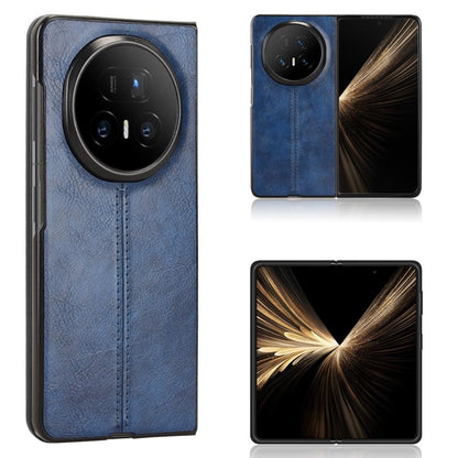 Honor Magic V5 Cow Pattern Sewing Back Cover Phone Case - Premium PU Leather Texture PC + TPU Shockproof Protective Case, Scratch Resistant Slim Lightweight Anti-Fingerprint Full Coverage Mobile Cover