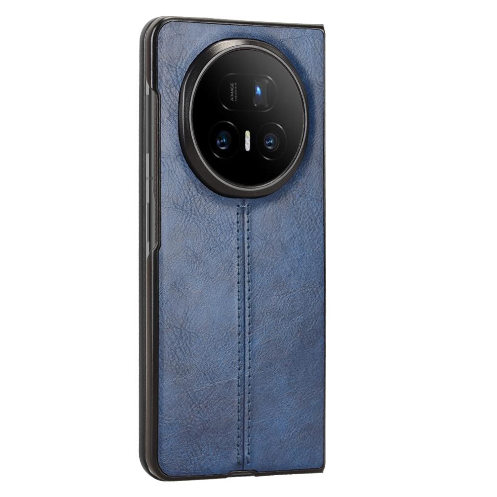Honor Magic V5 Cow Pattern Sewing Back Cover Phone Case - Premium PU Leather Texture PC + TPU Shockproof Protective Case, Scratch Resistant Slim Lightweight Anti-Fingerprint Full Coverage Mobile Cover