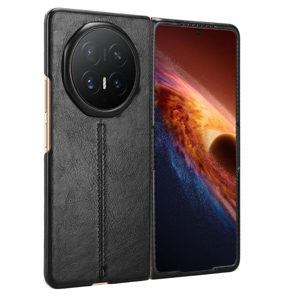 Honor Magic V6 Cow Pattern Sewing Back Cover Phone Case - Premium PU Leather Texture PC + TPU Shockproof Protective Case, Scratch Resistant Slim Lightweight Anti-Fingerprint Full Coverage Mobile Cover
