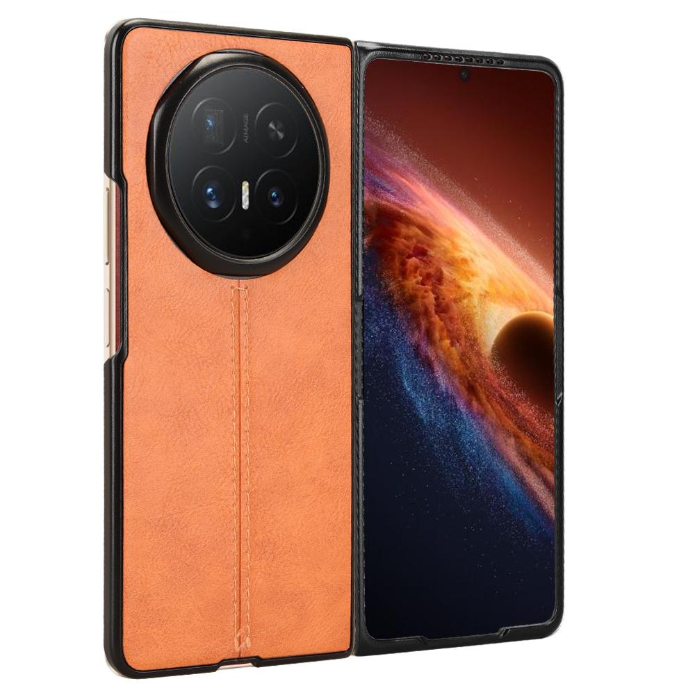 Honor Magic V6 Cow Pattern Sewing Back Cover Phone Case - Premium PU Leather Texture PC + TPU Shockproof Protective Case, Scratch Resistant Slim Lightweight Anti-Fingerprint Full Coverage Mobile Cover