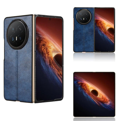 Honor Magic V6 Cow Pattern Sewing Back Cover Phone Case - Premium PU Leather Texture PC + TPU Shockproof Protective Case, Scratch Resistant Slim Lightweight Anti-Fingerprint Full Coverage Mobile Cover