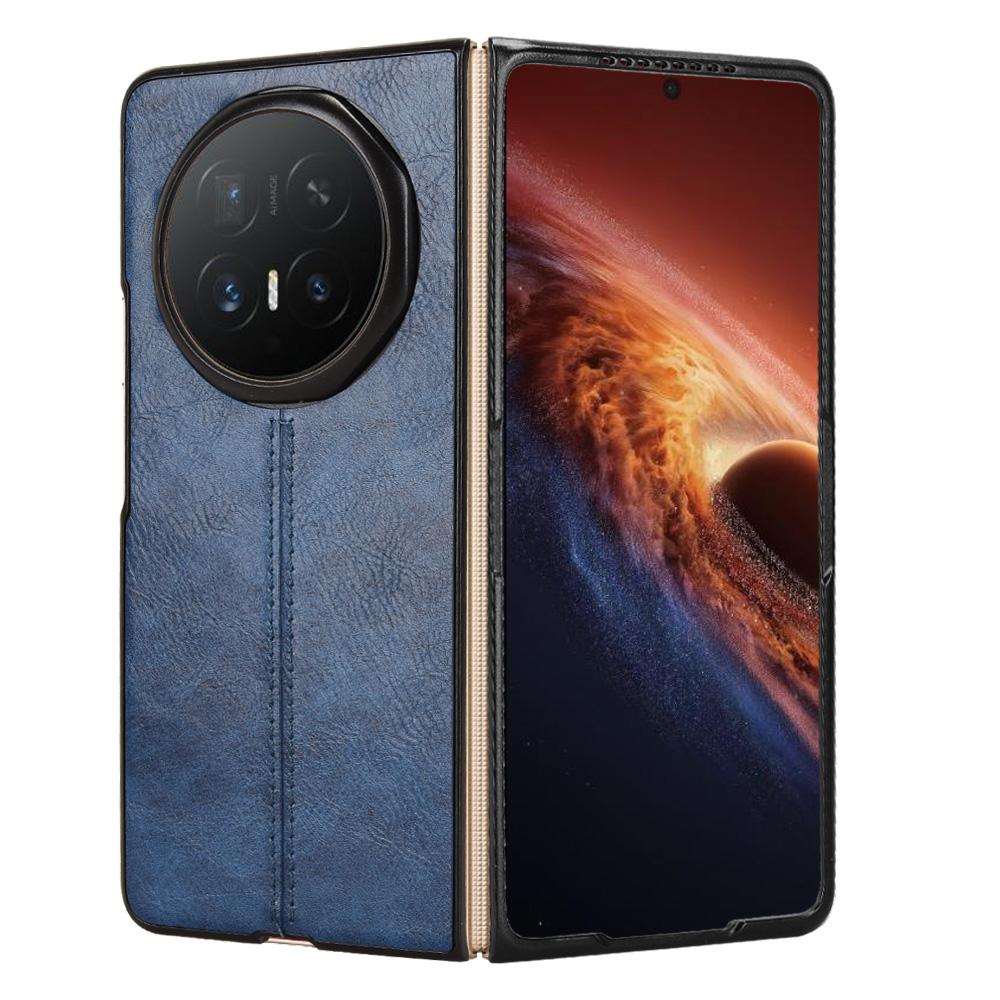 Honor Magic V6 Cow Pattern Sewing Back Cover Phone Case - Premium PU Leather Texture PC + TPU Shockproof Protective Case, Scratch Resistant Slim Lightweight Anti-Fingerprint Full Coverage Mobile Cover