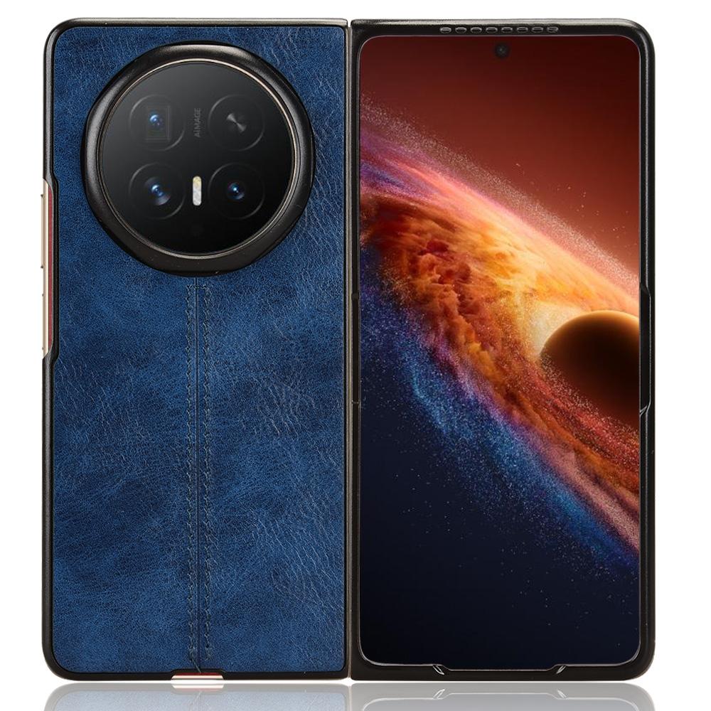 Honor Magic V6 Cow Pattern Sewing Back Cover Phone Case - Premium PU Leather Texture PC + TPU Shockproof Protective Case, Scratch Resistant Slim Lightweight Anti-Fingerprint Full Coverage Mobile Cover